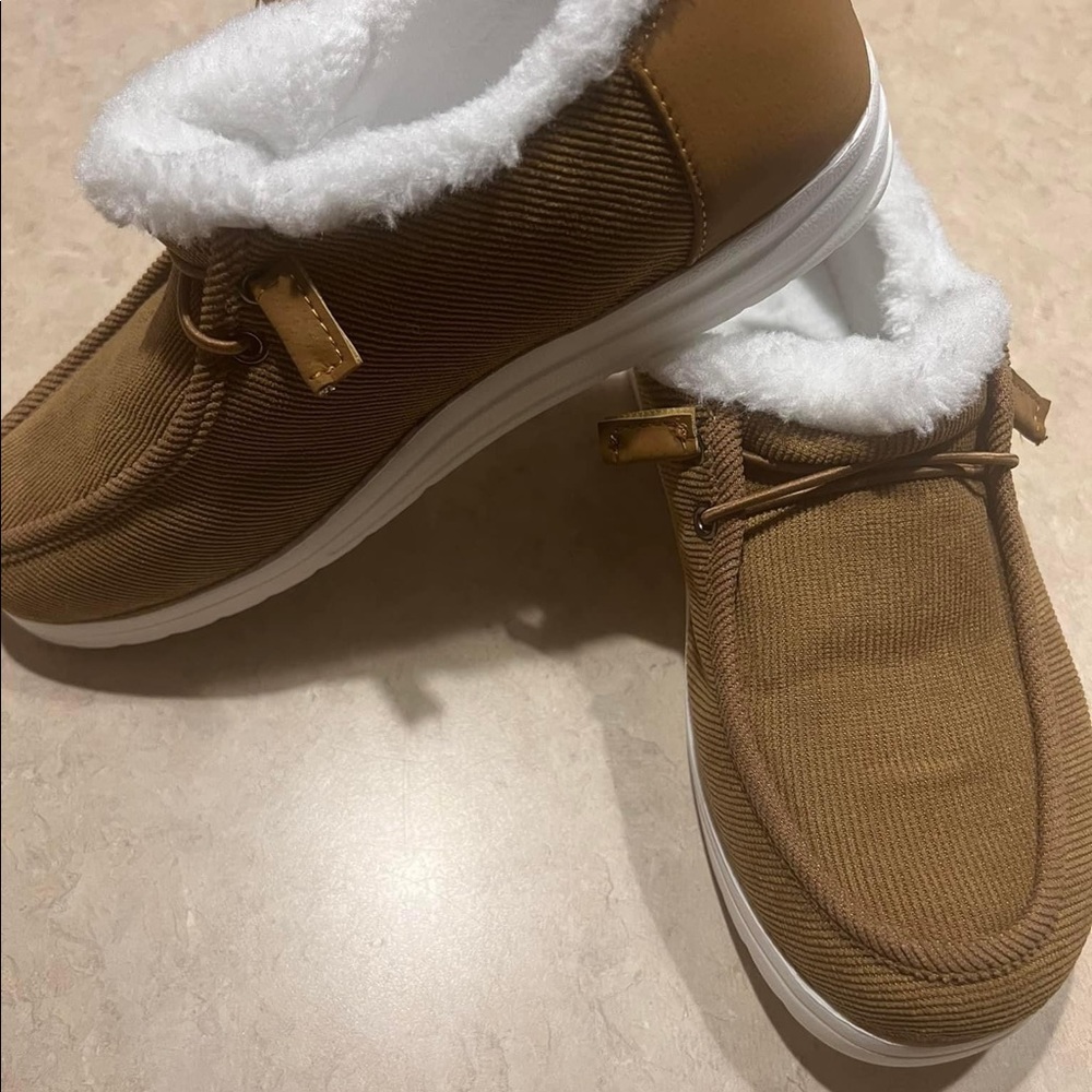 Furry booties from Zulily
